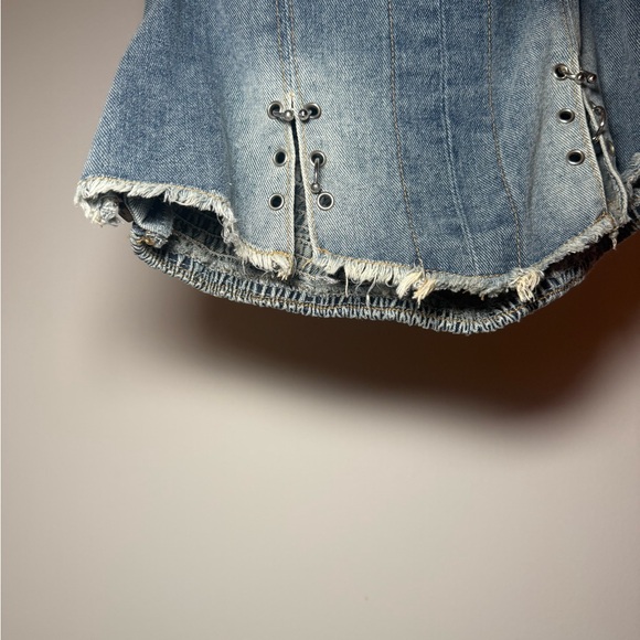 Denim Cutout Top - Picture 2 of 3